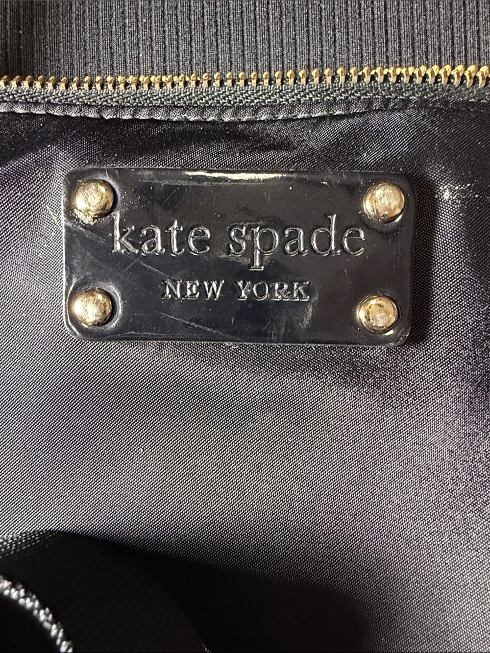 kate spade Black Nylon Laptop Tote with Gold Hardware